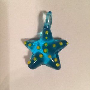 Unique Blue Glass Starfish Pendant